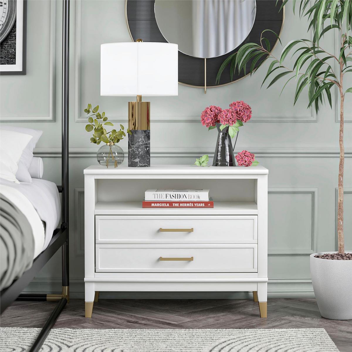 Nachttisch Westerleigh, Weiß B: 74 Cm - Weiß, Design, Holzwerkstoff/Metall (74/60/39cm) - MID.YOU