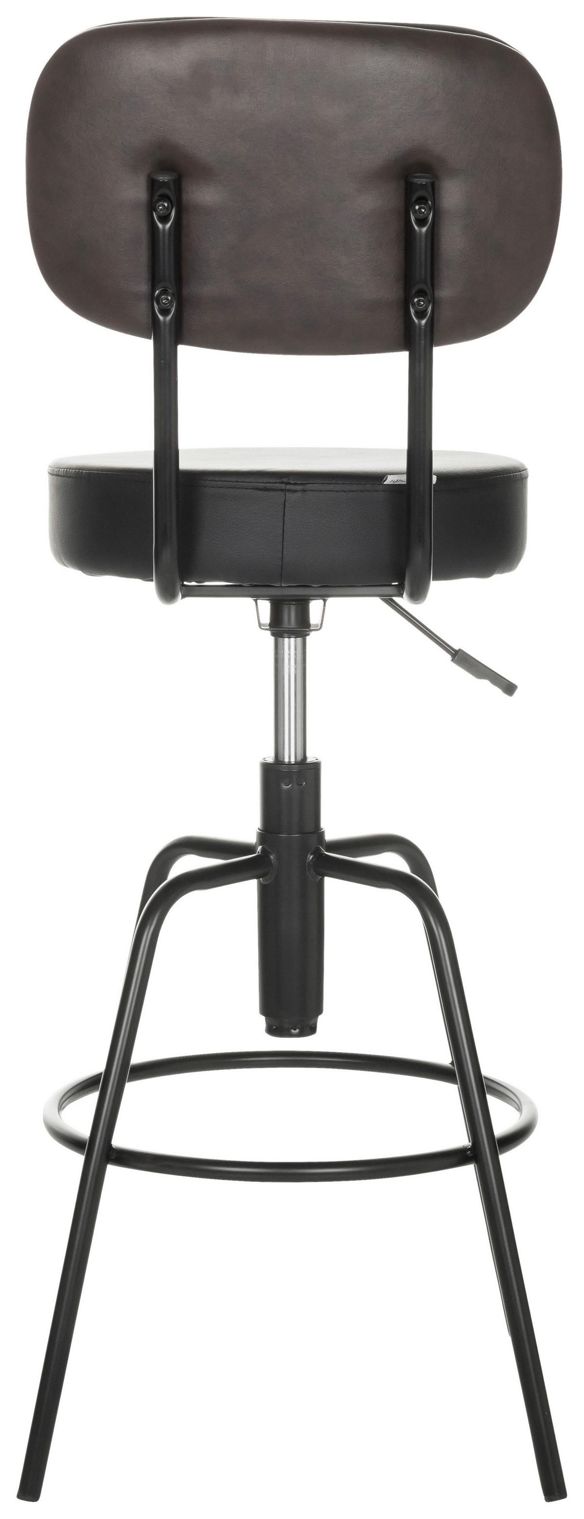Barhocker Disc High - Schwarz, Basics, Leder/Metall (43/103-113/43cm) - MID.YOU