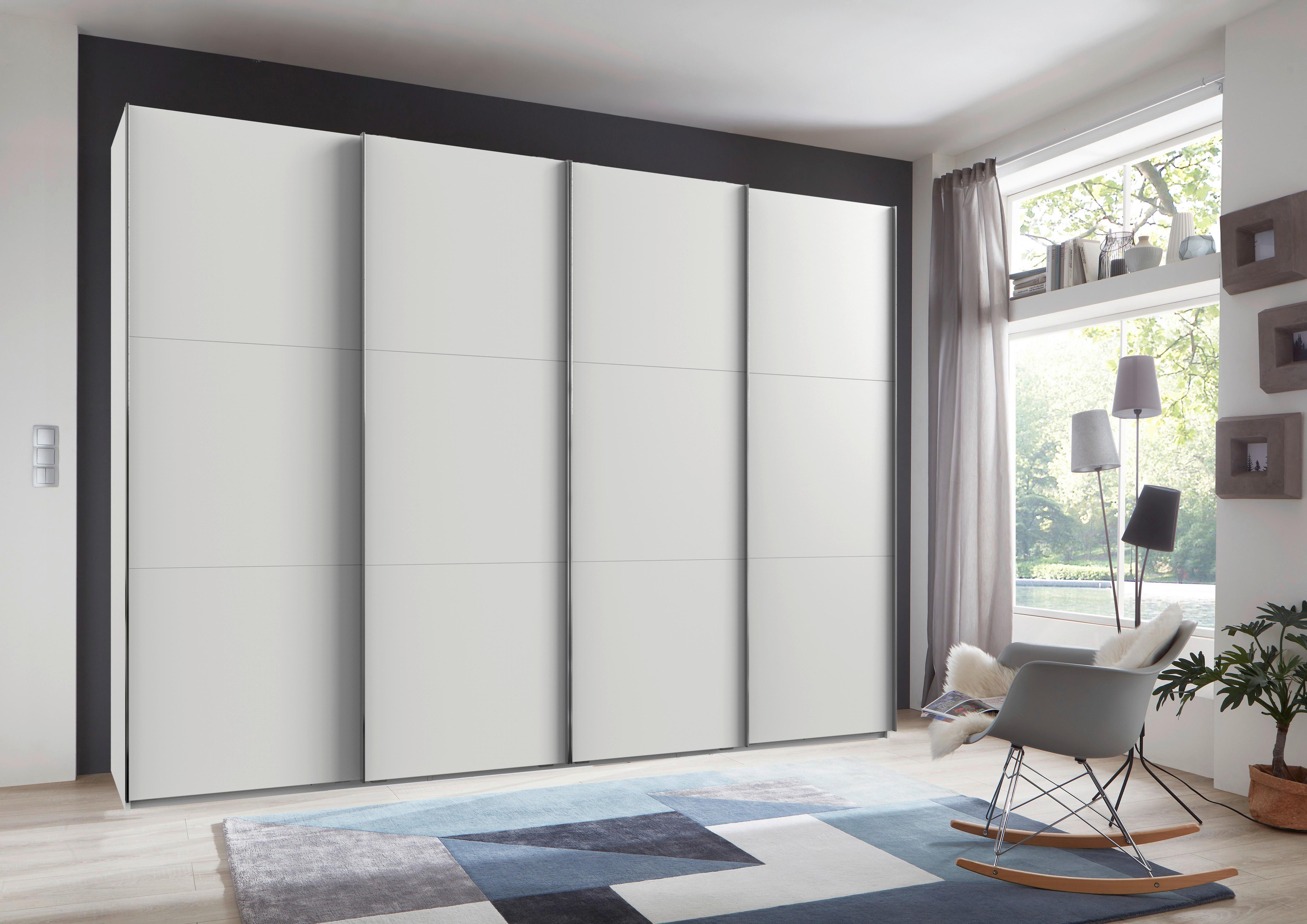 Schwebetürenschrank B: 300 Cm Level, Weiß - Weiß, MODERN, Holzwerkstoff (300/216,5/65cm) - MID.YOU