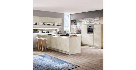 Einbauküche Riga Frei Planbar Modern, Grifflos - Sandfarben, MODERN, Holzwerkstoff - Vertico