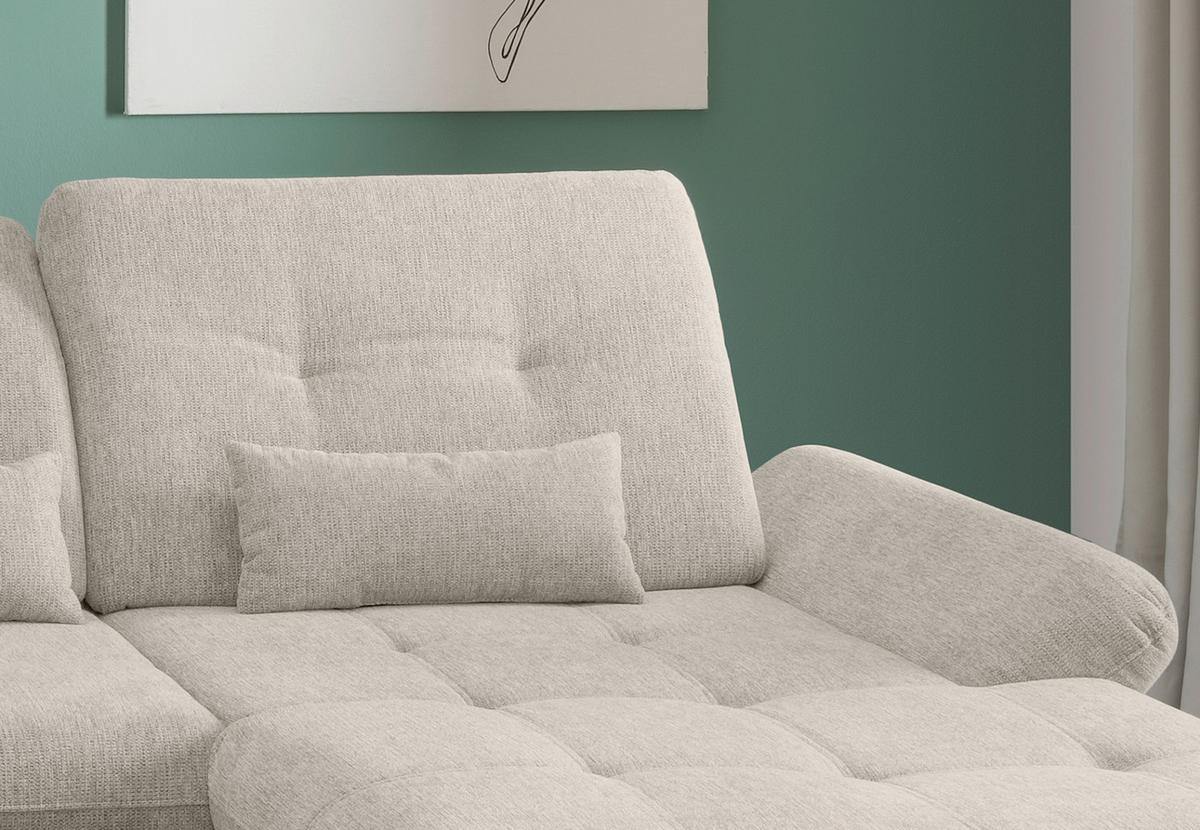 Wohnlandschaft Dalida Beige U: 254x376x195 Cm - Chromfarben/Beige, Design, Textil (254/376/195cm) - Livetastic