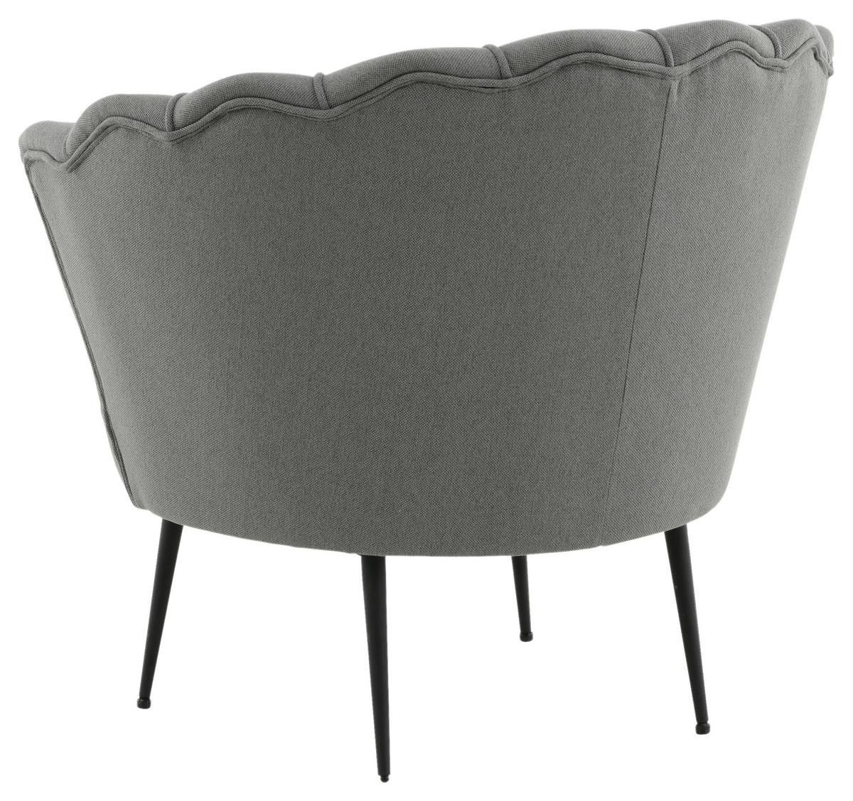 Sessel Calais - Schwarz/Grau, Design, Textil/Metall (83/76/77cm) - Livetastic