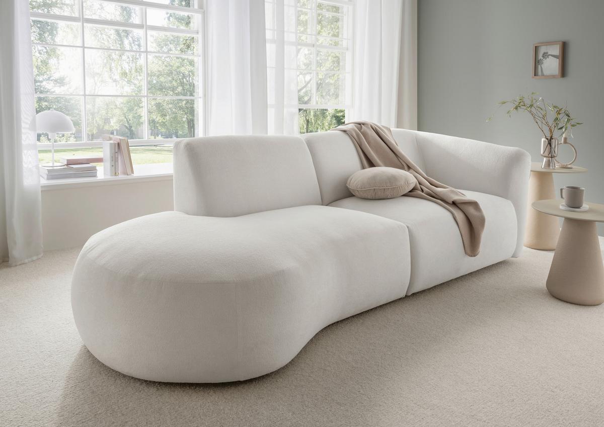 Ecksofa Jesi, Beige S: 238x107 Cm - Beige/Schwarz, MODERN, Textil (238/107cm) - Livetastic