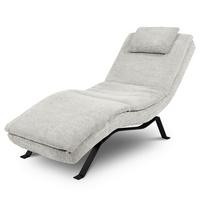 Relaxliege Black Hellgrau, B: 65cm - Hellgrau/Schwarz, Design, Leder (65/95/171cm) - Celina Home