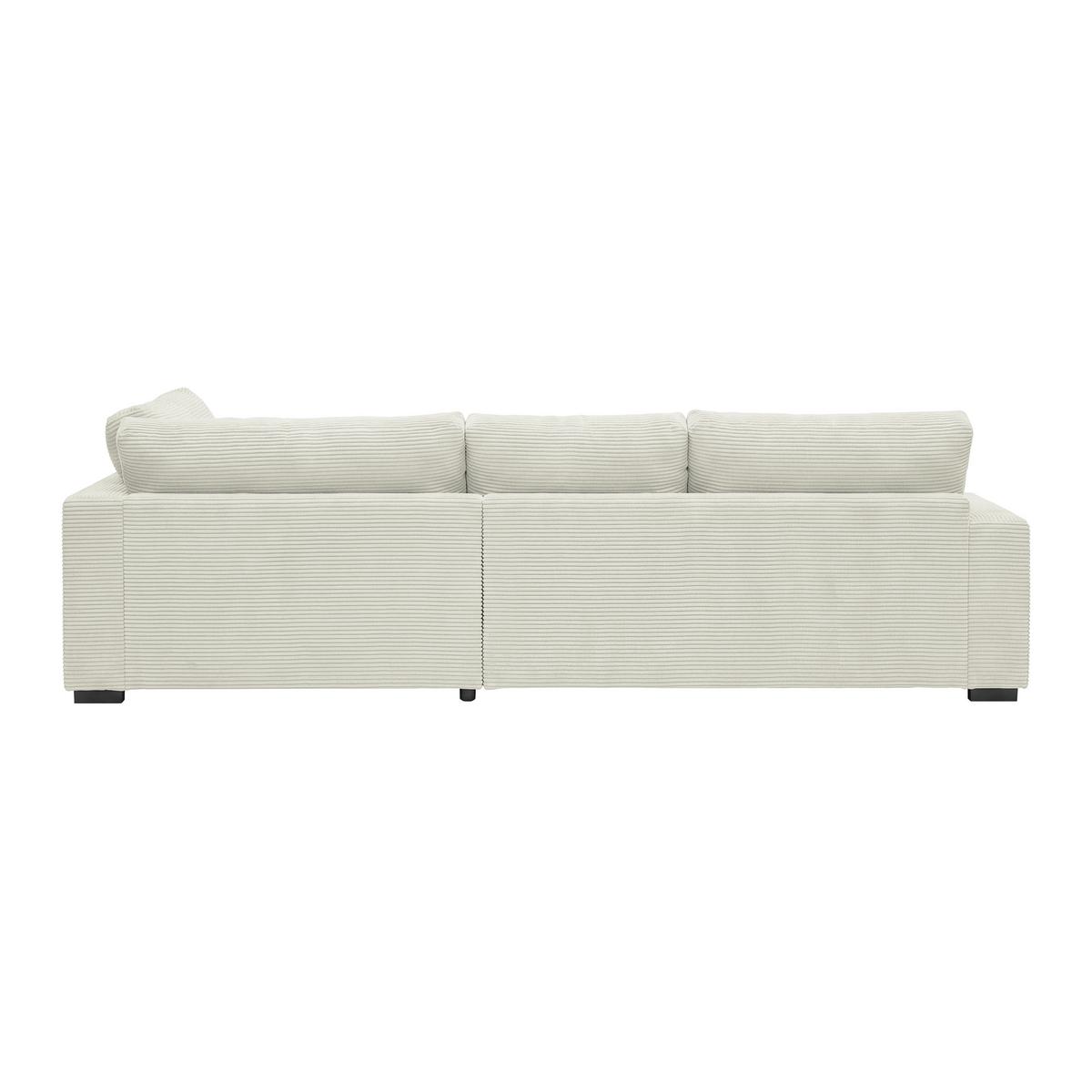 Rohová sedačka PEDRO, pravá, krémový manšestr - černá/krémová, Moderní, textil/plast (300/190cm) - Mömax