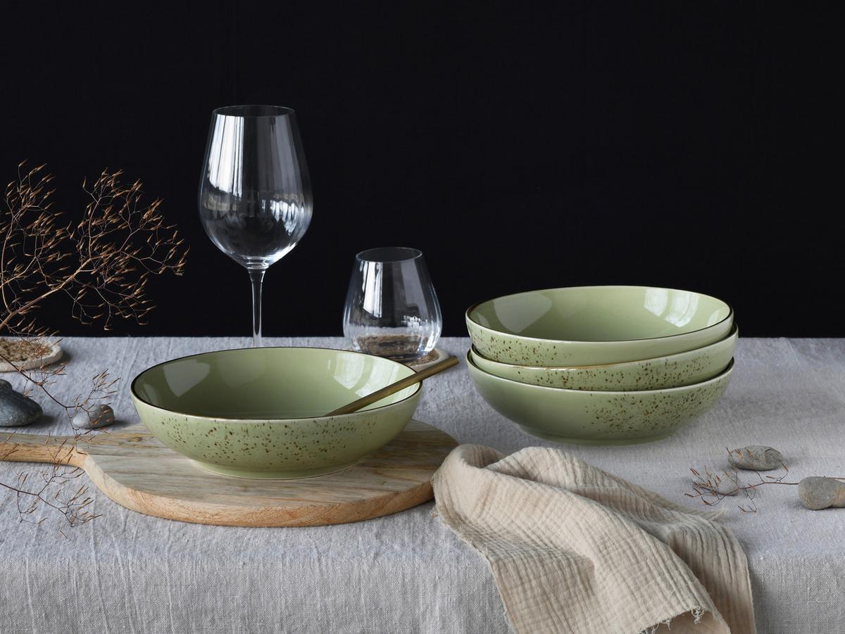 Schüsselset Nature Collection Green Life, 4--Teilig., Grün - Grün, Design, Keramik - Creatable