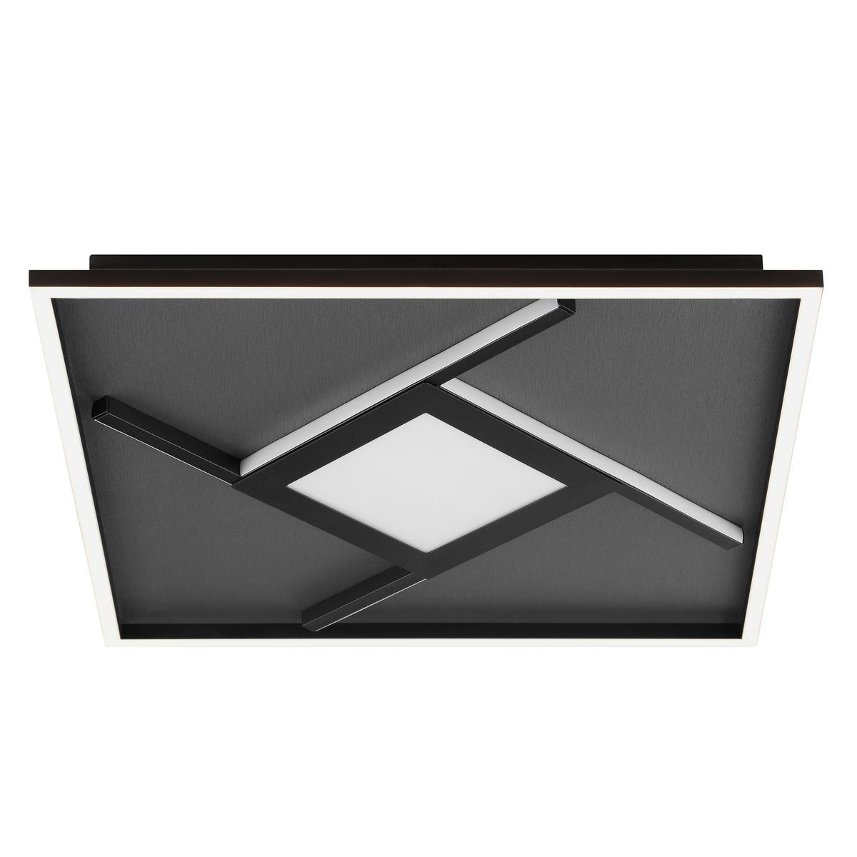 LED-Deckenleuchte Hardy Schwarz B: 46 cm - Schwarz, Design, Kunststoff/Textil (4,7/46/46cm) - Brilliant