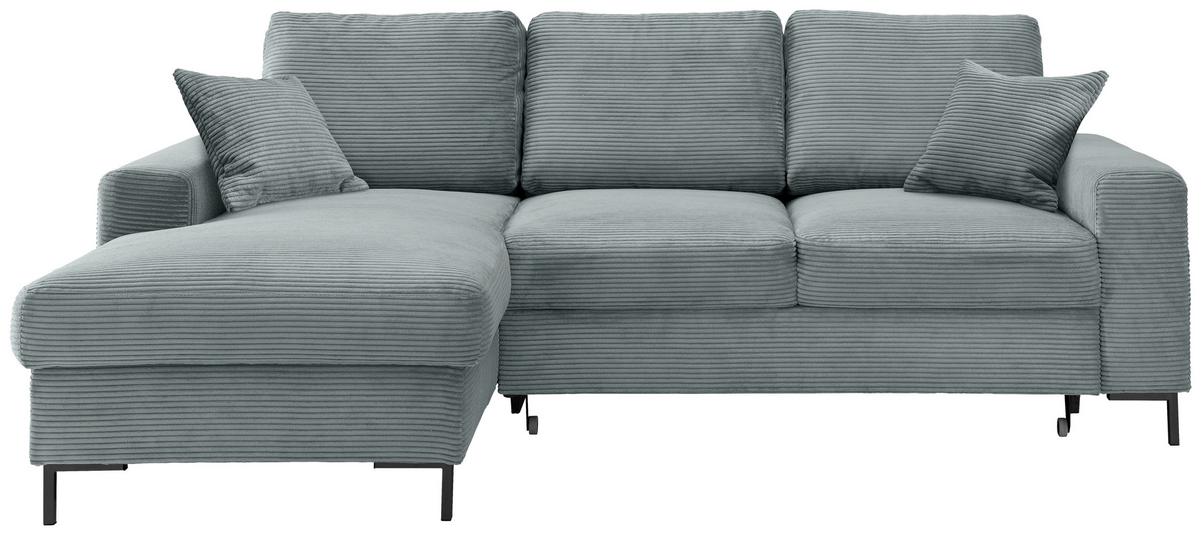 Eckschlafsofa Zona, Hellblau S: 143x237 Cm - Schwarz/Hellblau, KONVENTIONELL, Textil (143/237cm) - Livetastic