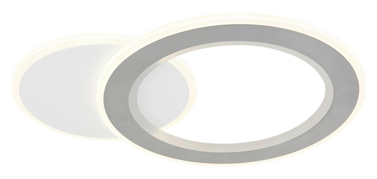 LED-Deckenleuchte 2700-6000k - Hellgrau/Schwarz, Design, Kunststoff/Metall (51/38/4cm) - Globo