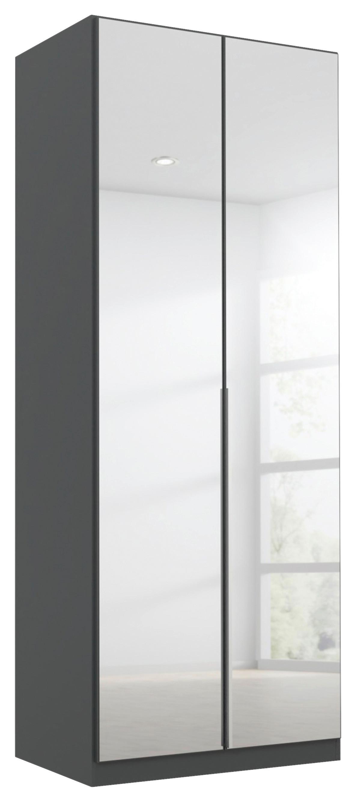 Drehtürenschrank Mit Spiegel B: 91 cm Alabama, Grau - Silberfarben/Grau, MODERN, Holzwerkstoff (91/229/54cm) - Rauch Möbel