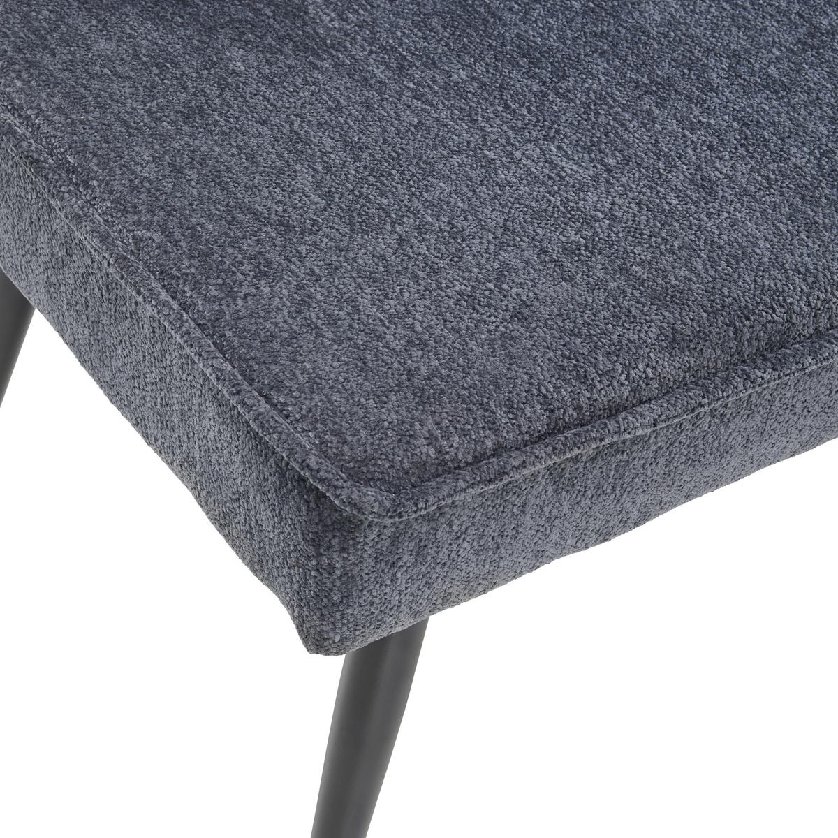 Eckbank Grau Leinenoptik Polyester Aleks 195x157 cm - Schwarz/Grau, LIFESTYLE, Textil/Metall (195/157cm) - MID.YOU