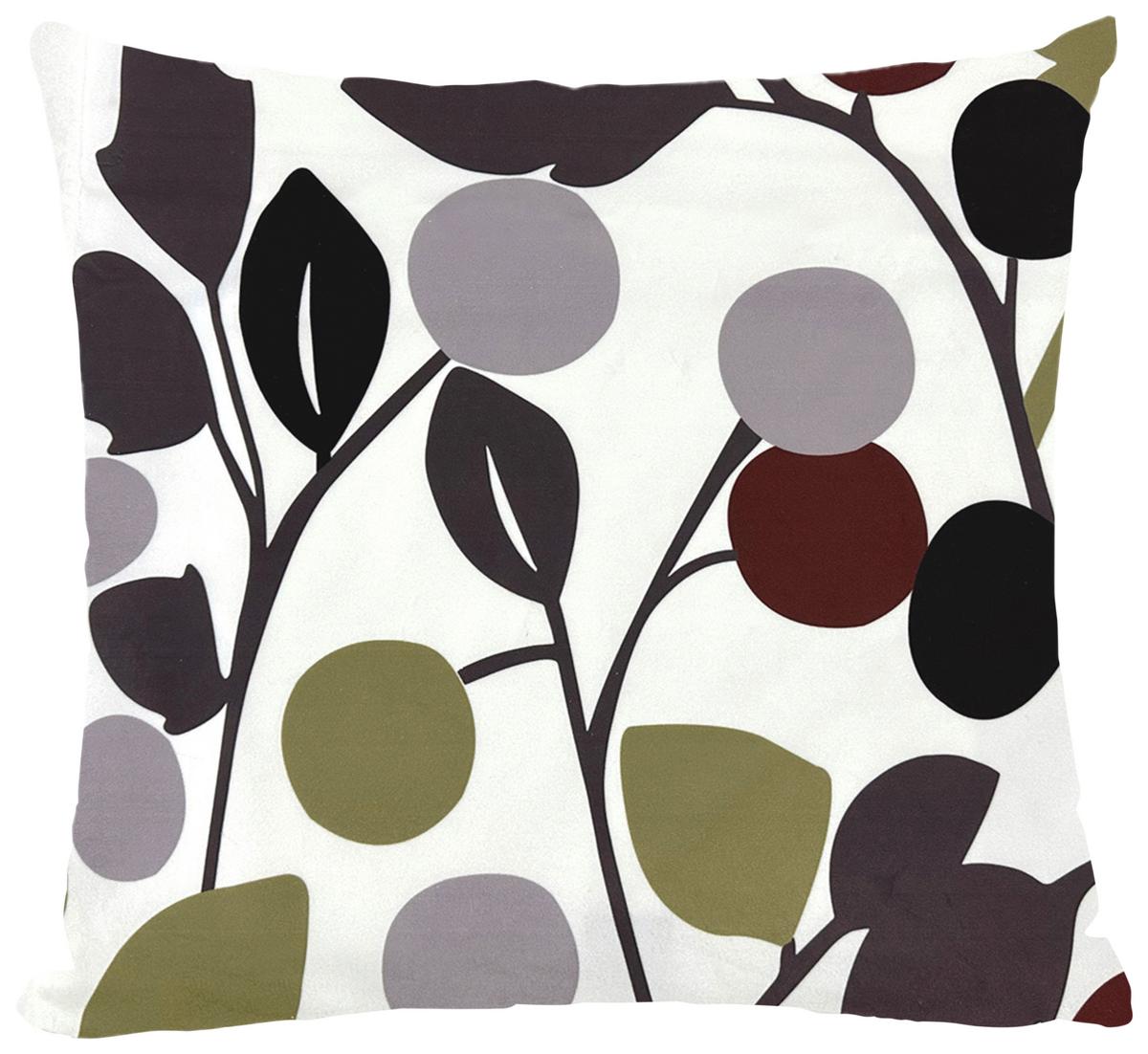Kissenhülle Blätter ca. 45x45cm - zelená, textil (45/45cm)