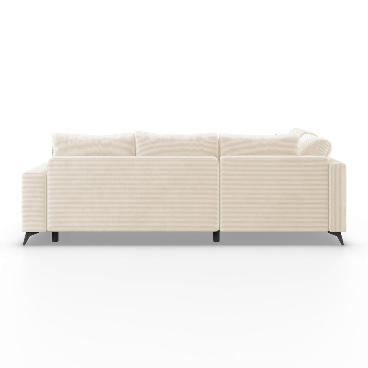 Ecksofa mit Schlaffunktion Viktor Creme Cord 212x270 cm - Creme/Schwarz, MODERN, Textil (212/270cm)