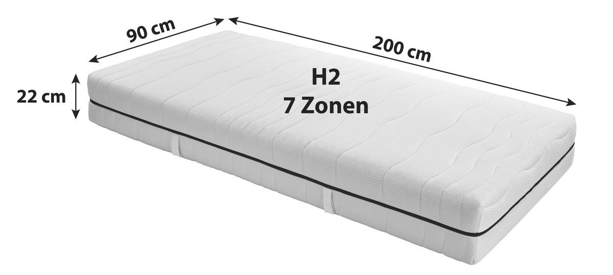 Taschenfederkernmatratze Dream 90x200cm Mittelfest - Weiß, KONVENTIONELL, Textil (90/200cm) - Livetastic