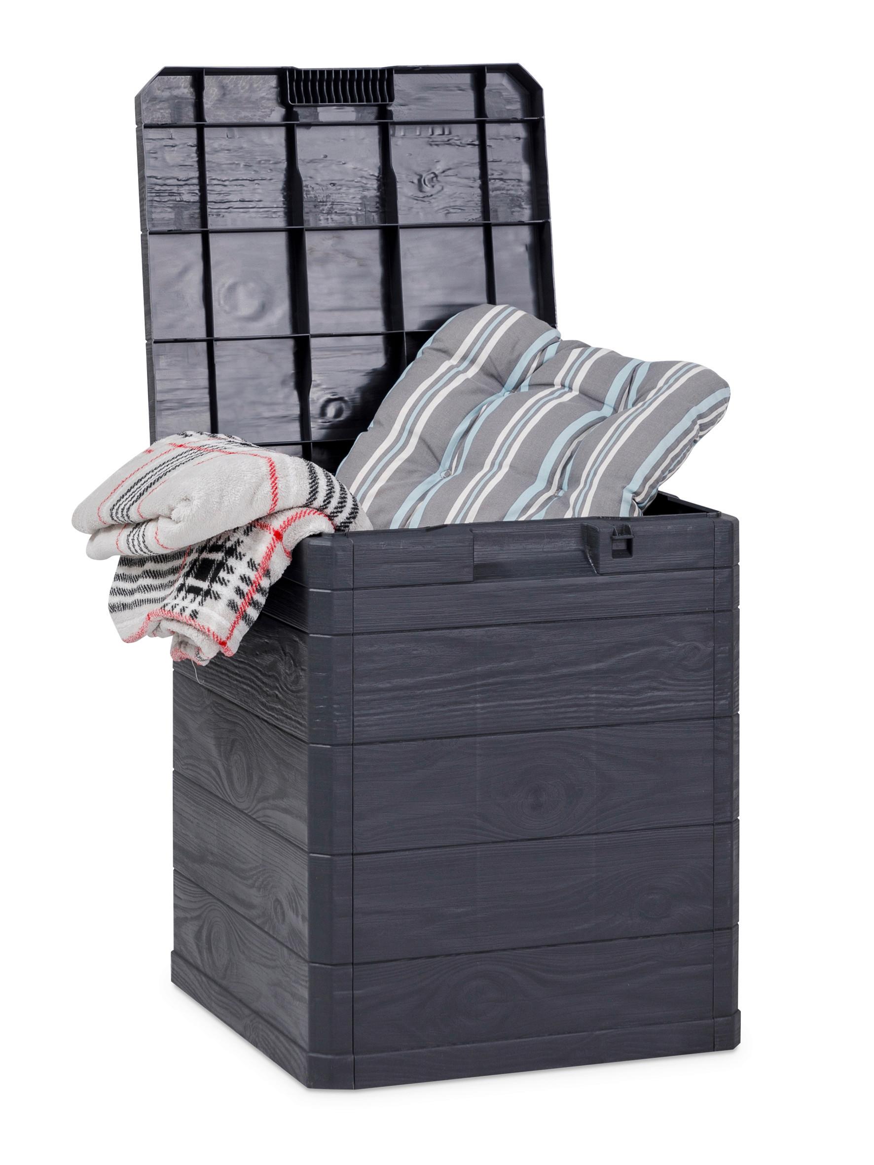 Kissenbox Woody`s 42,5x50x44 Cm 90l Anthrazit - Anthrazit, Basics, Kunststoff (42,5/50/44cm)