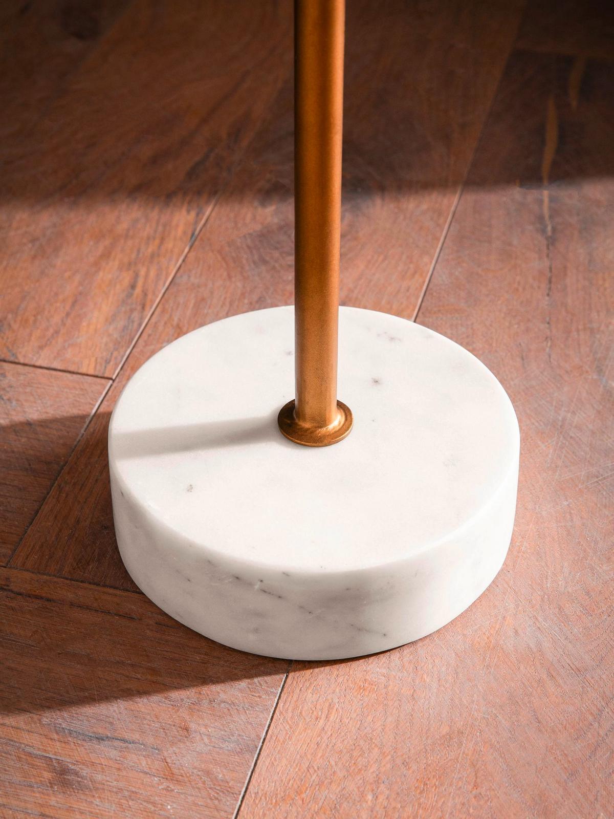 Beistelltisch Goldfarben, Eiche L: 35 cm - Eichefarben/Goldfarben, Design, Holz/Stein (35/35/55cm) - Livetastic