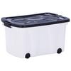 Aufbewahrungsbox Klipper Mit Deckel Kunststoff 58x37x31 Cm - Schwarz/Weiß, Basics, Kunststoff (58/37/31cm) - Homezone