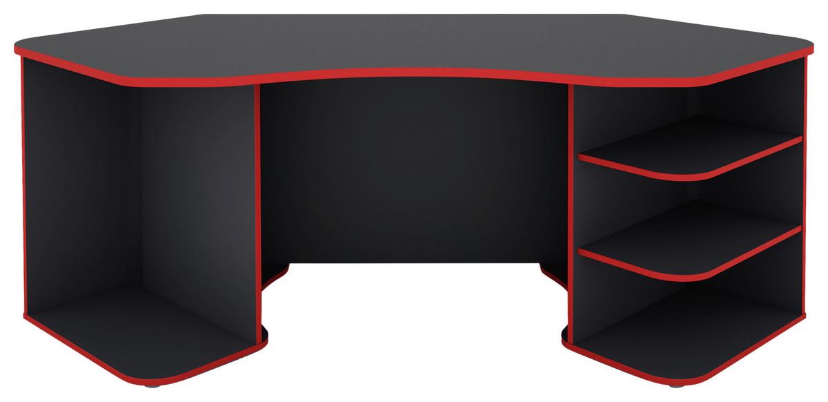 Eckschreibtisch Mit Stauraum B: 85 H: 76 Cm Thanatos - Anthrazit/Rot, MODERN, Holzwerkstoff (198,2/85/76cm) - MID.YOU