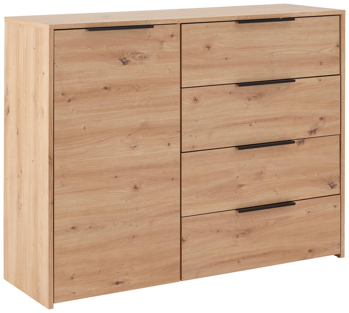 Kommode, Eichefarben Sion 1 - Eiche Artisan, MODERN, Holzwerkstoff (114,6/93,4/38cm)
