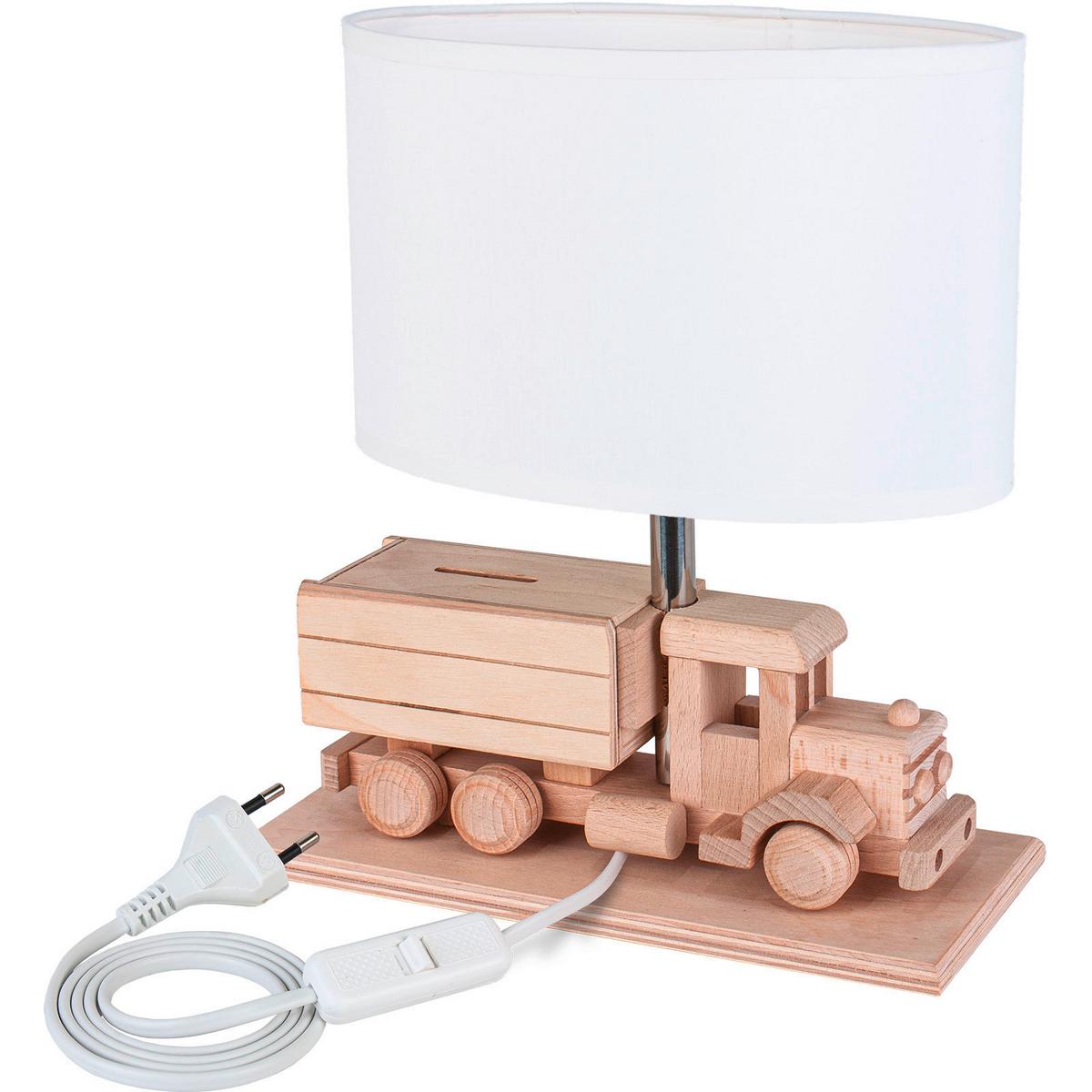 Kindertischleuchte 4112409 Lkw Mit Spardose - Naturfarben/Weiß, Natur, Holz/Holzwerkstoff (32/14/27cm)