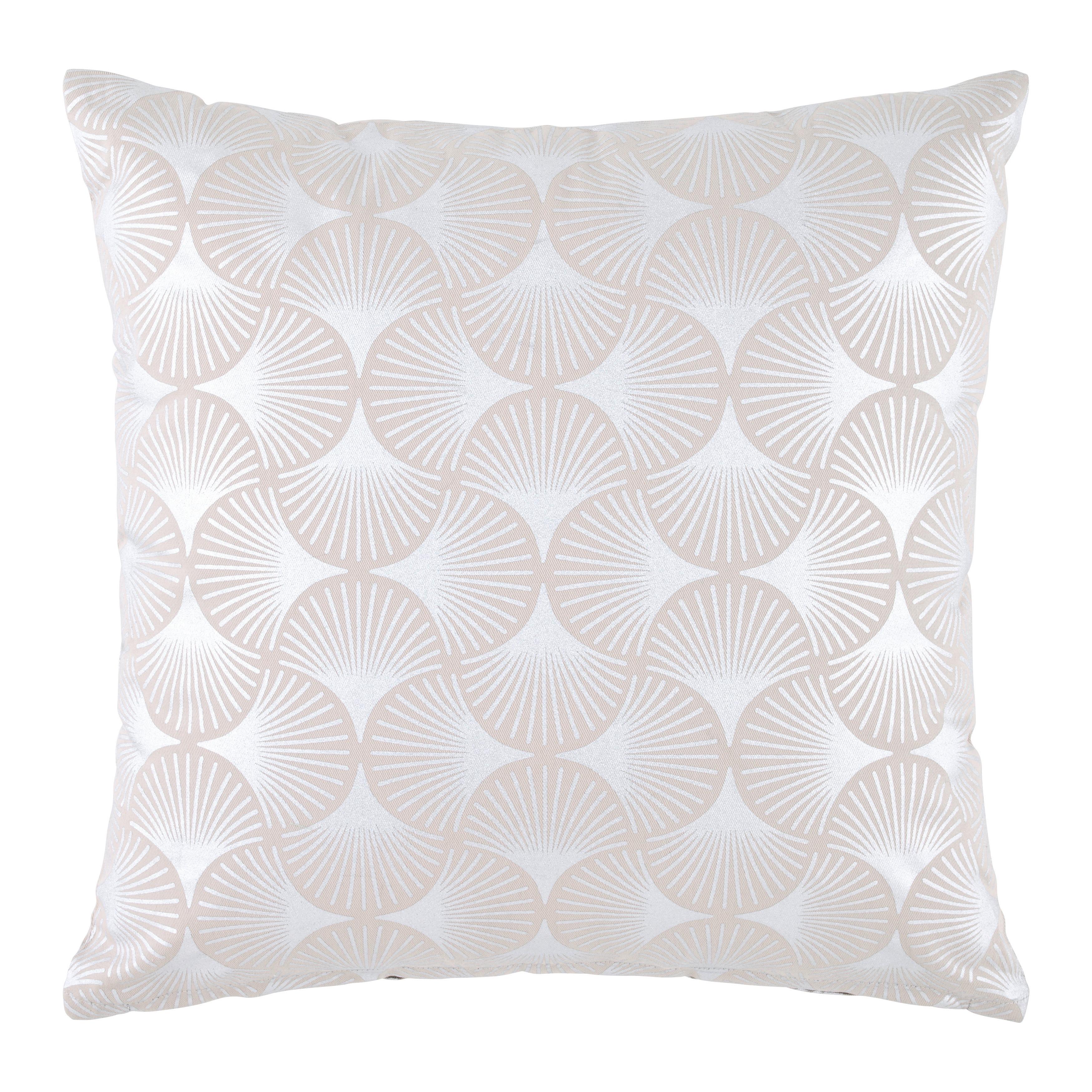 DEKORAČNÝ VANKÚŠ SHINY GINGKO -EXT- - strieborná/béžová, Romantik / Landhaus, textil (45/45cm) - Mömax