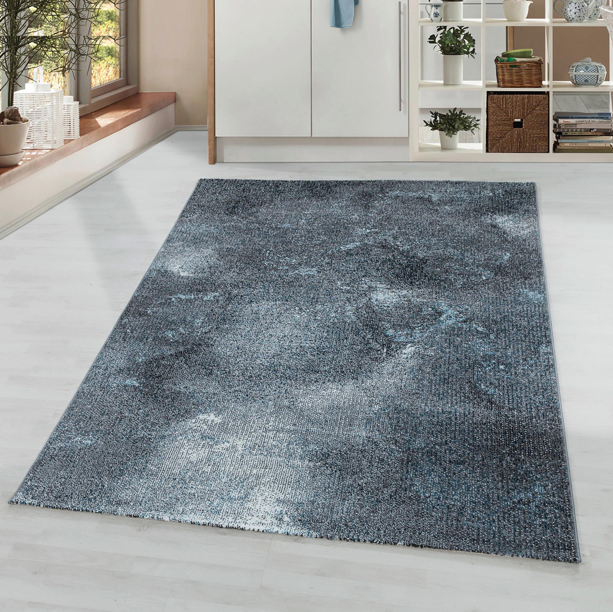 Webteppich Blau Naturfaser Ottawa 80x150 cm - Blau, Design, Textil (80/150cm)