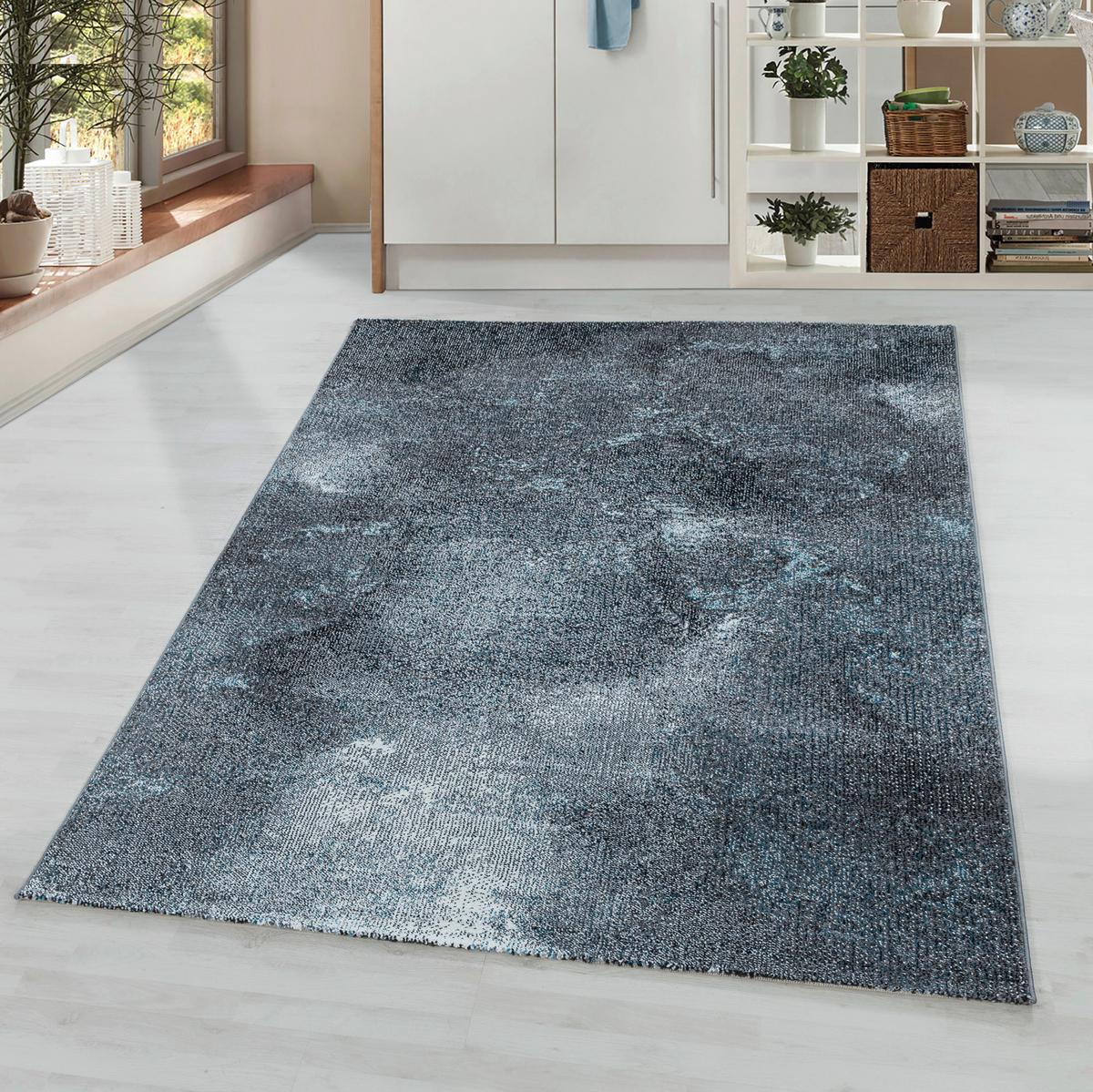 Webteppich Blau Naturfaser Ottawa 80x150 Cm - Blau, Design, Textil (80/150cm)
