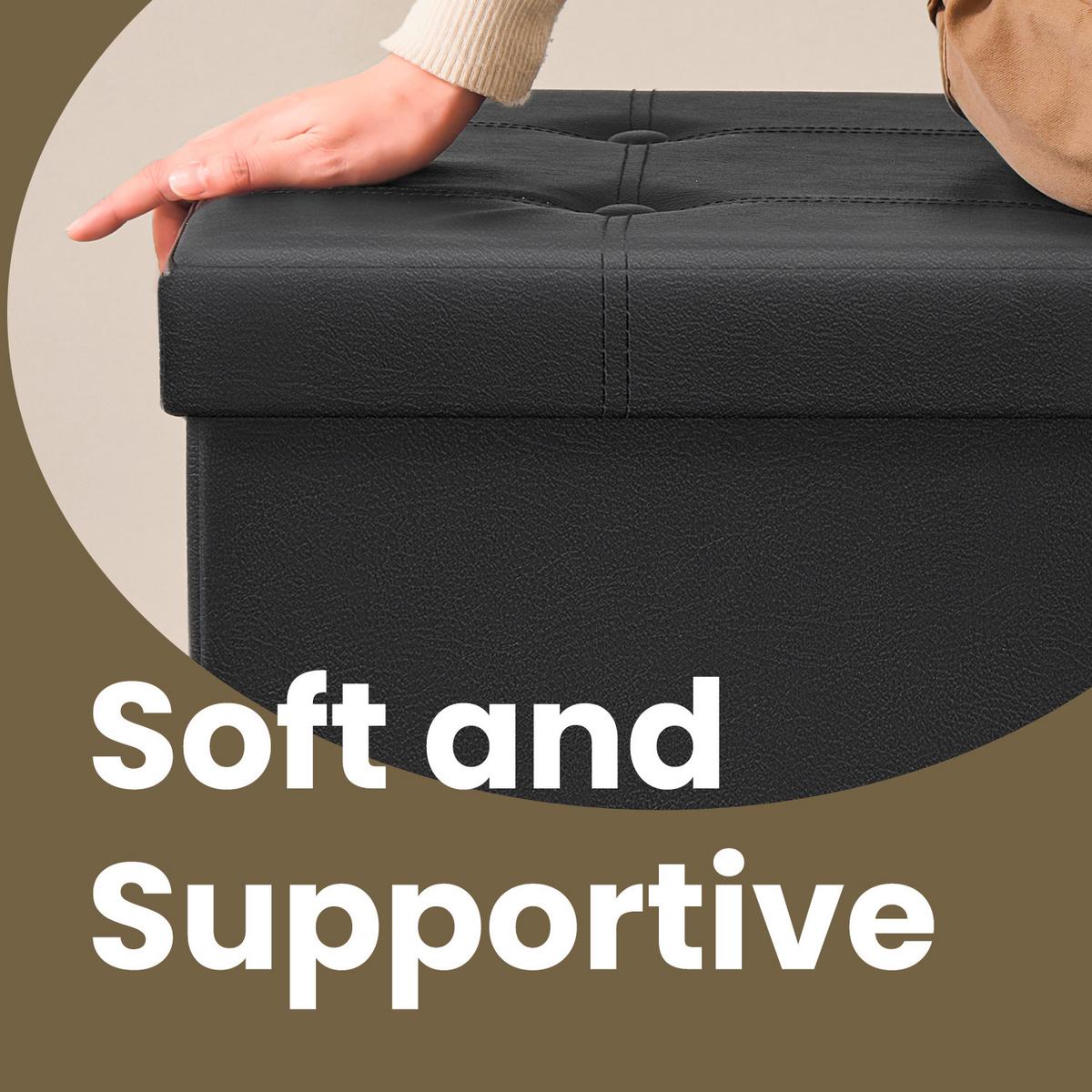 Sitzbox Schwarz B: 76 Cm - Schwarz, Basics, Leder/Holzwerkstoff (76/38/38cm)