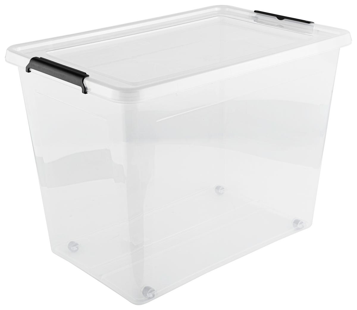 box s víkem ACTION - CA. 80L -TOP- - černá/průhledné, Konvenční, plast (58/39/43cm) - Based