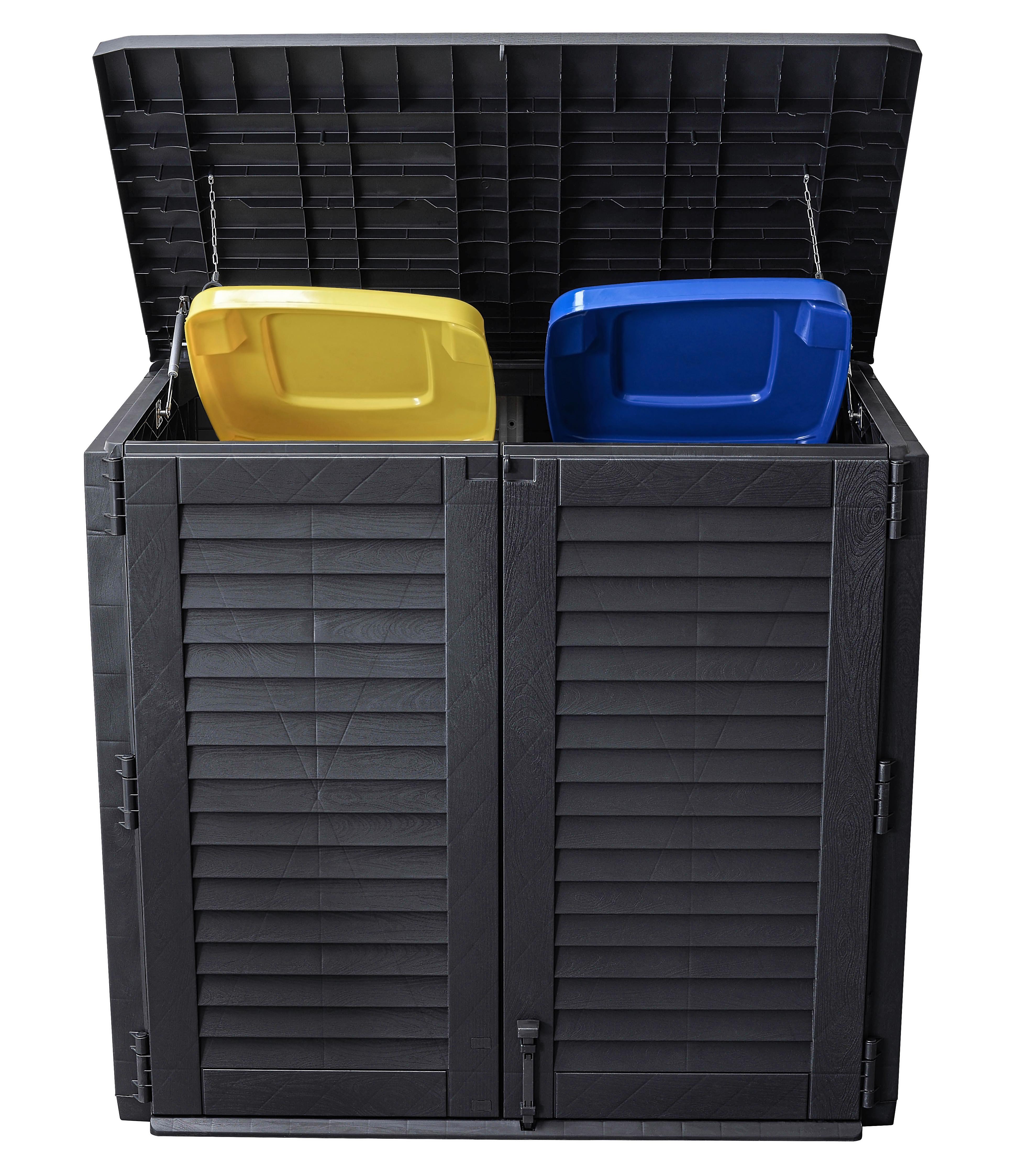 Aufbewahrungsbox F. Mülltonnen Deckel Aufklappbar 780 L - Anthrazit, Basics, Kunststoff (117/110/75cm)