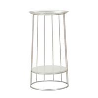 Couchtisch Towery Silberfarben B: 40 Cm - Silberfarben, Basics, Stein/Metall (40/76/40cm)