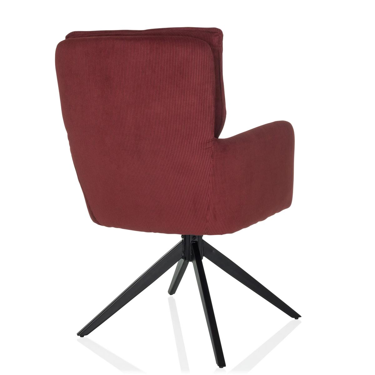 Armlehnstuhl Tarugo Rot B: 58 Cm - Rot/Schwarz, MODERN, Textil/Metall (58/94/60cm) - MID.YOU