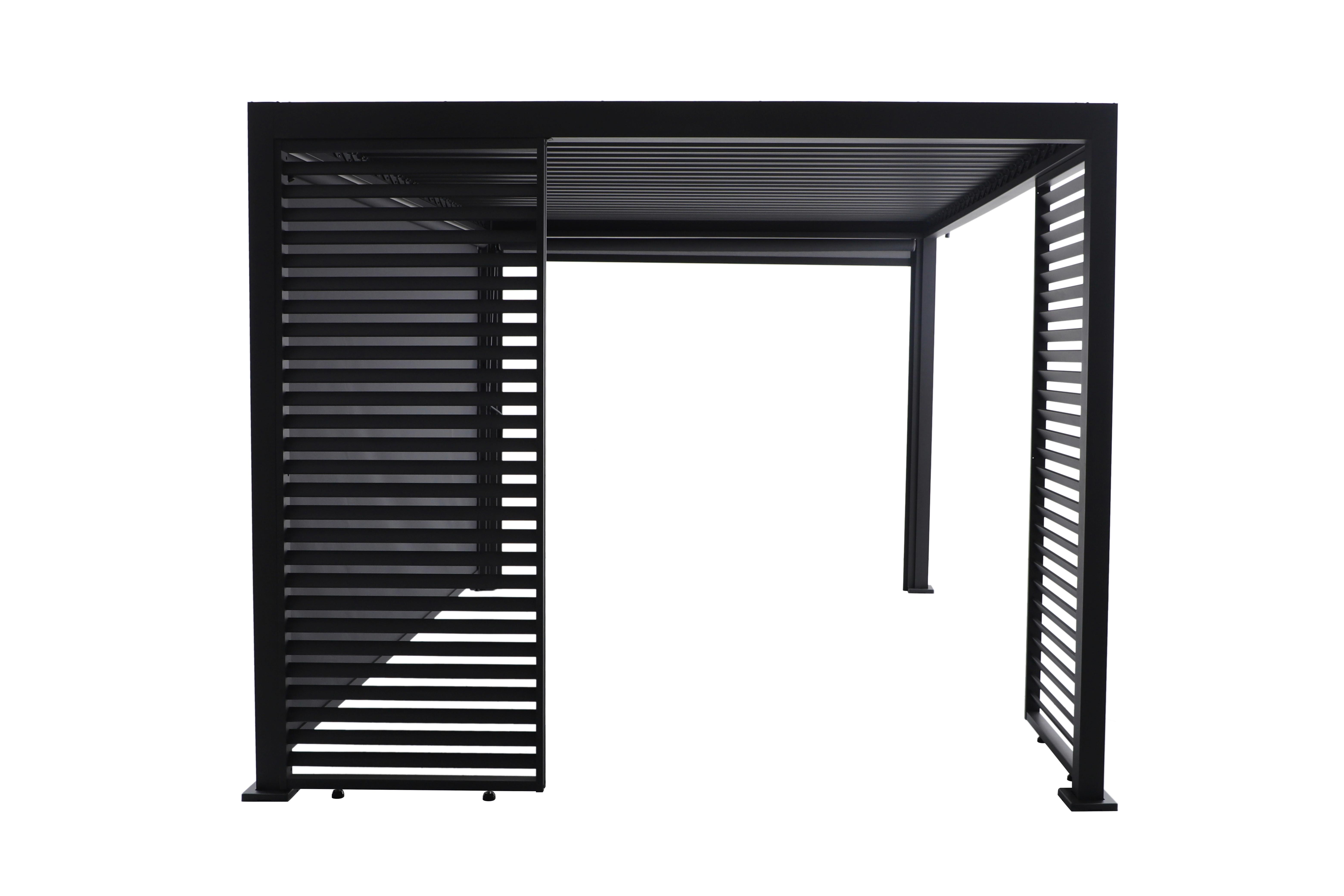 Lamellenwand 85cm für Pergola 3x3,6m, BxH: ca. 85,2x225,8cm - Anthrazit, Basics, Metall (85,2/225,8/5cm) - Gardenson