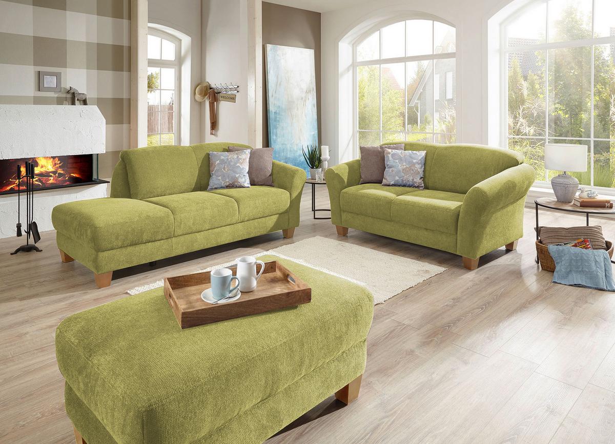 Récamiere Gotland V, Grün B: 194 cm - Naturfarben/Grün, KONVENTIONELL, Textil (194/84/91cm) - Sit & More