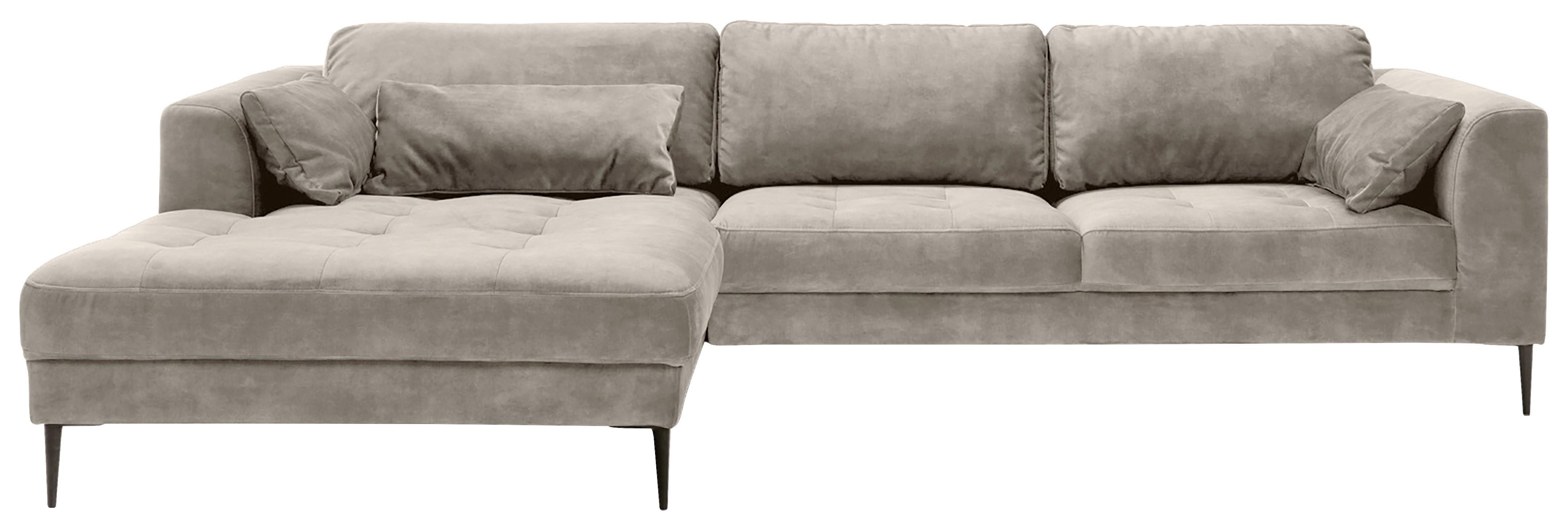 Eckschlafsofa Luzi - Hellgrau/Schwarz, MODERN, Textil (168/280cm) - MID.YOU