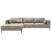Eckschlafsofa Luzi - Hellgrau/Schwarz, MODERN, Textil (168/280cm) - Trendmanufaktur