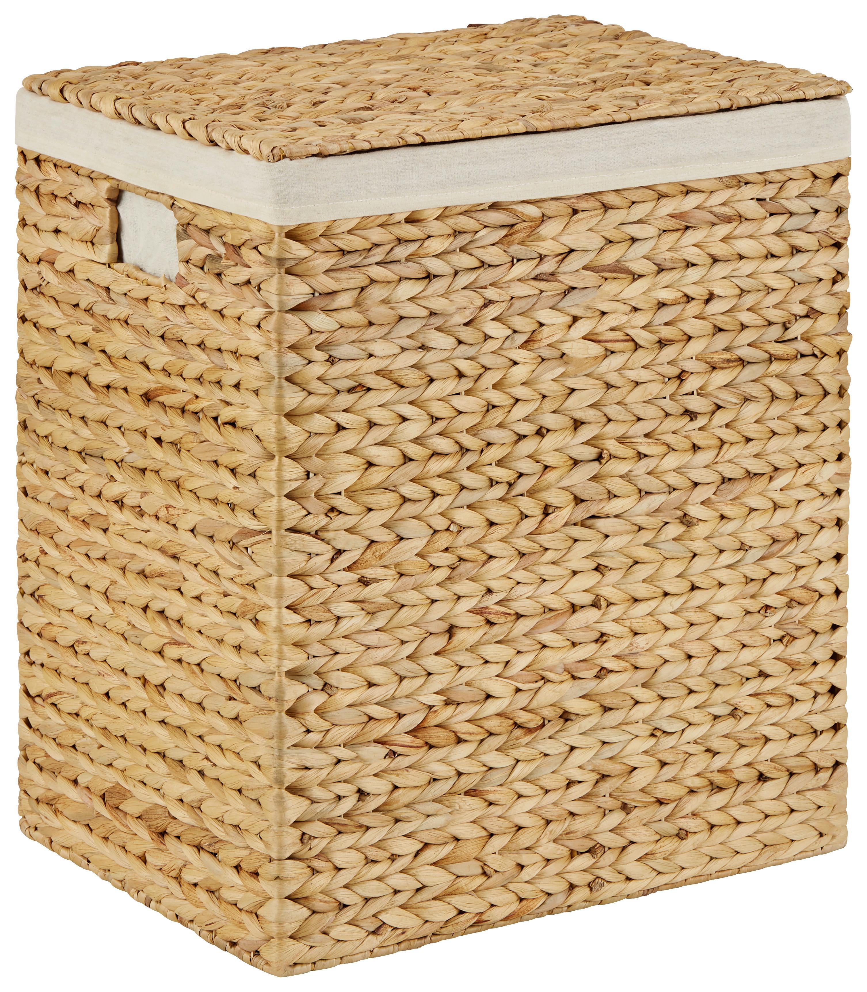 Wäschetonne mit Deckel Adalia Naturfarben 44x33x50 cm