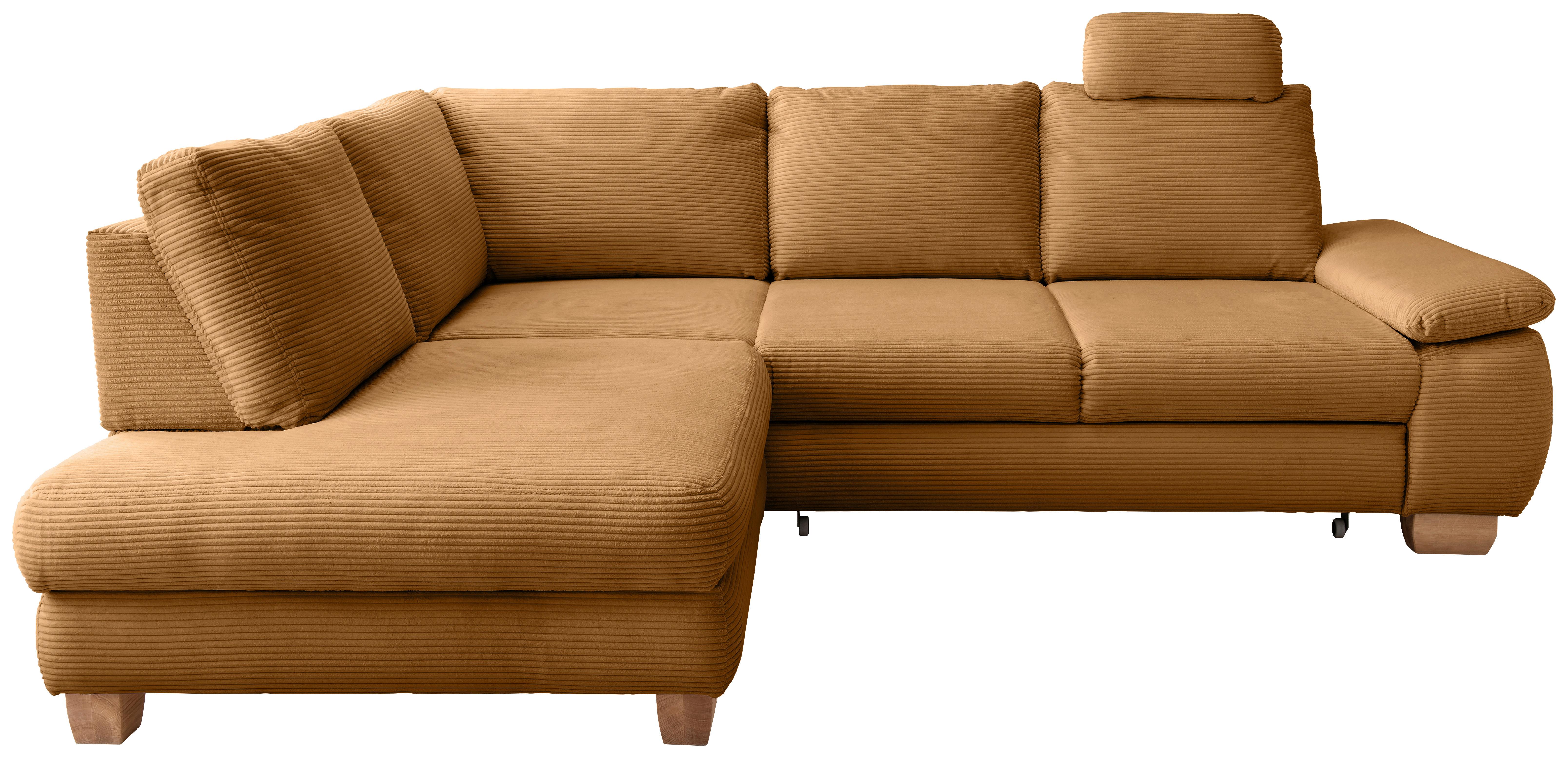 Eckschlafsofa Positano Goldfarben S: 206x261 cm - Wildeiche/Goldfarben, MODERN, Textil (206/261cm) - Livetastic