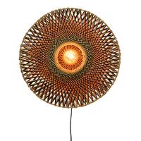 Wandleuchte Bali 1-flammig Mit Schnurschalter - Hellbraun/Schwarz, Design, Naturmaterialien/Metall (60/15cm) - Good & Mojo