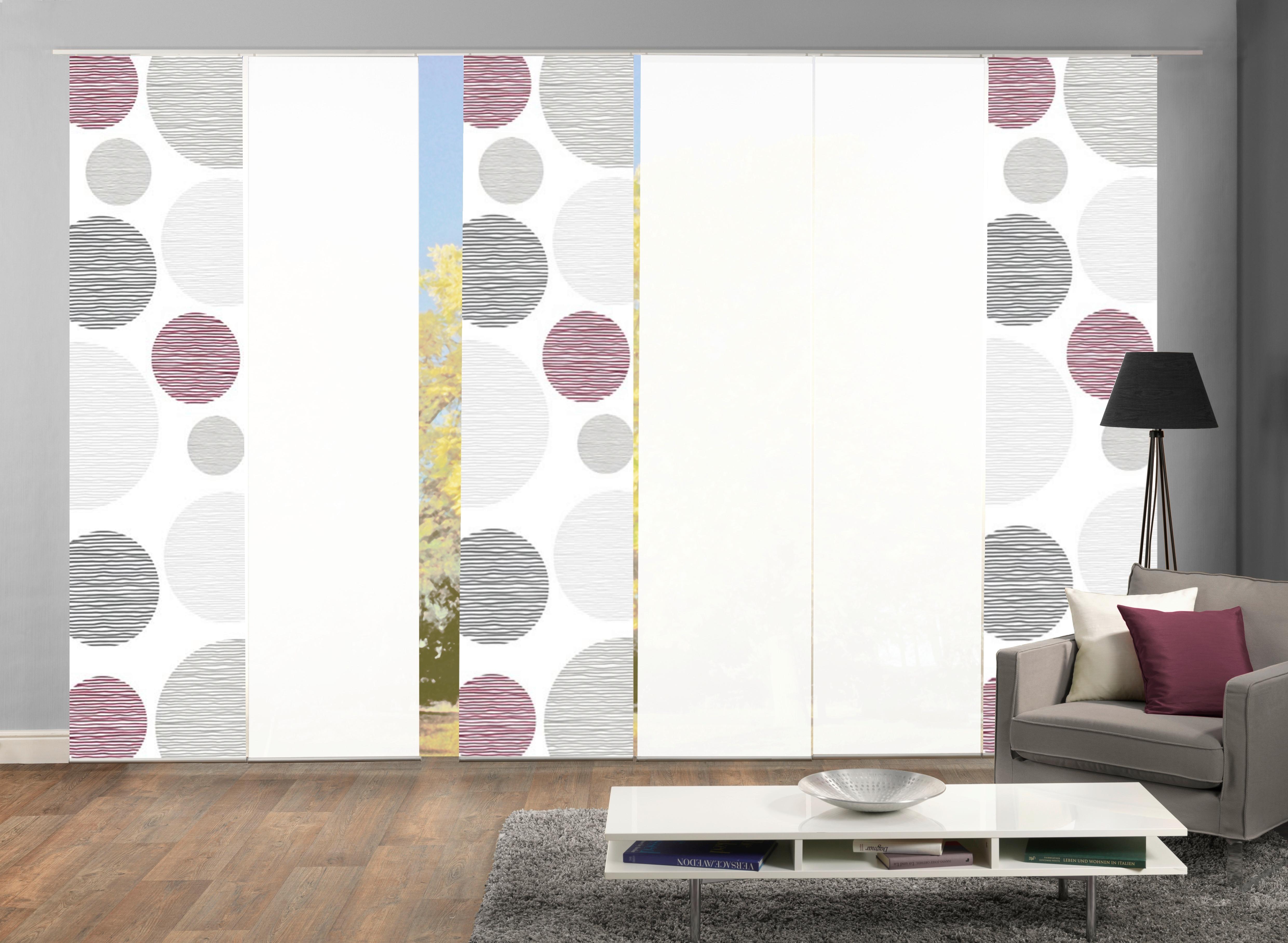 Flächenvorhang 6er Set Borden - Bordeaux, Design, Textil (60/245cm) - Schmidt W. Gmbh