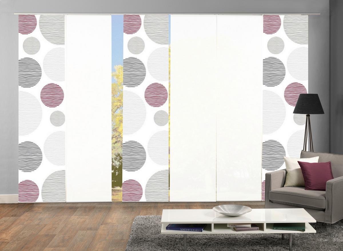 Flächenvorhang 6er Set Borden - Bordeaux, Design, Textil (60/245cm) - Schmidt W. Gmbh