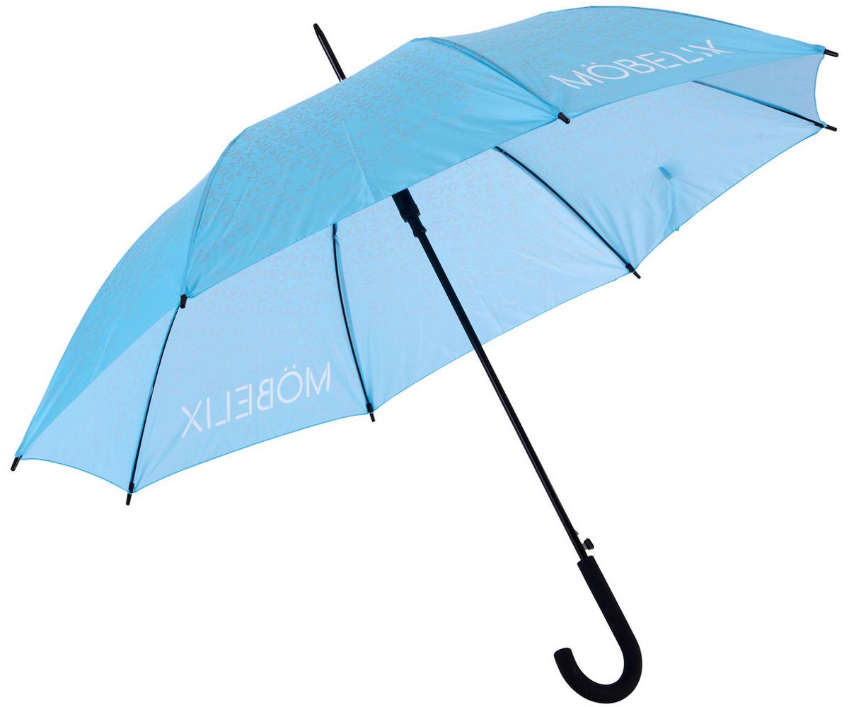 Regenschirm Trend Stick Ac Hellblau ⌀ 102 cm - Basics, Kunststoff/Textil (102cm)
