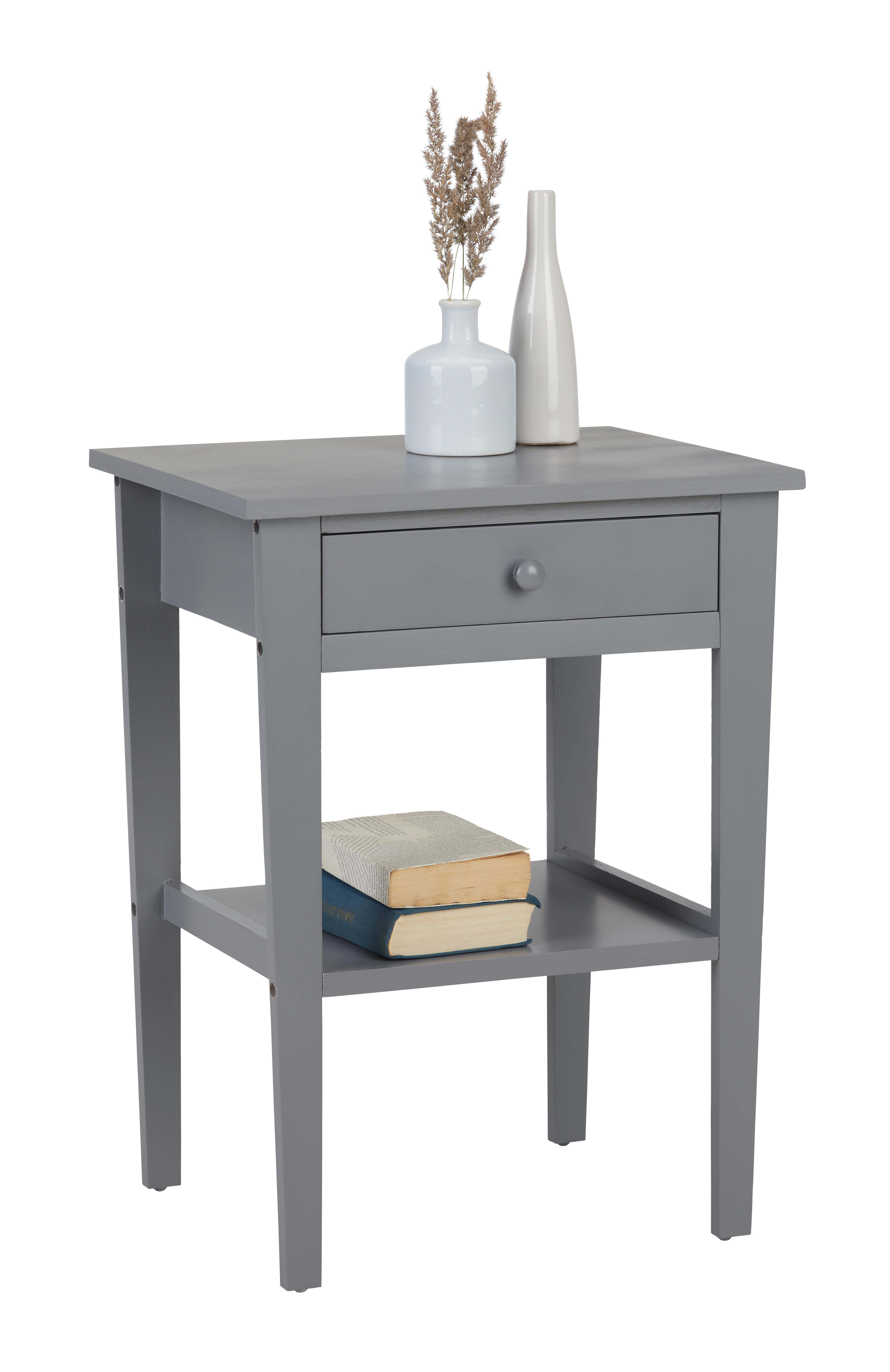 Noční stolek MARA šedá - šedá, dřevo (46/60/35cm) - Modern Living
