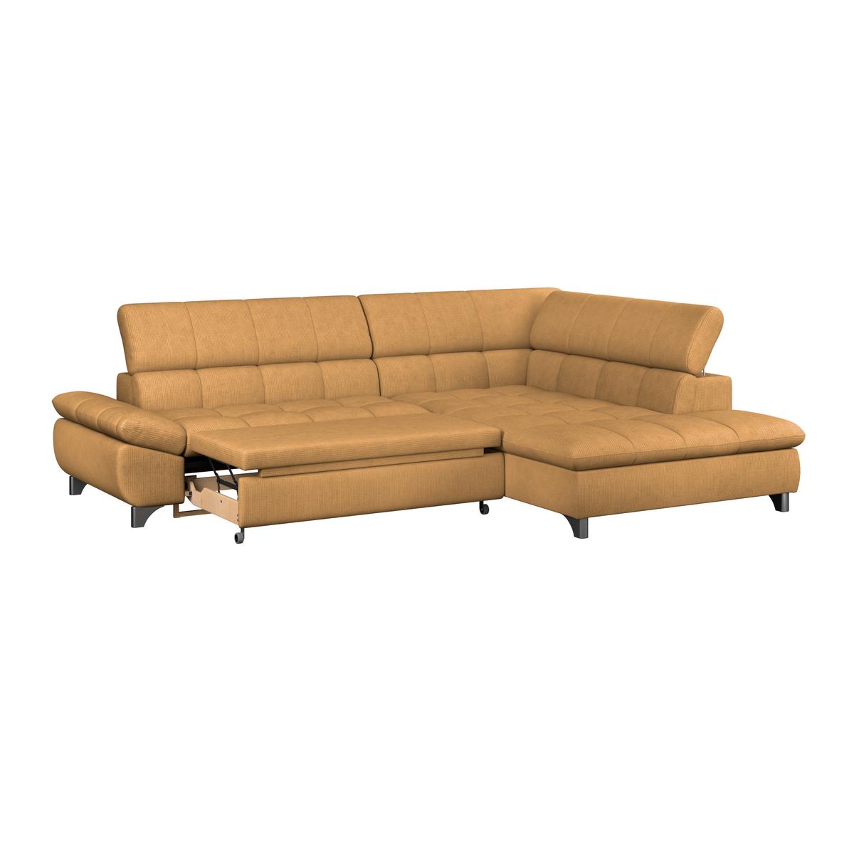 Ecksofa Mit Schlaffunktion Gemini Goldfarben 312x234 Cm - Chromfarben/Goldfarben, KONVENTIONELL, Textil (312/234cm)