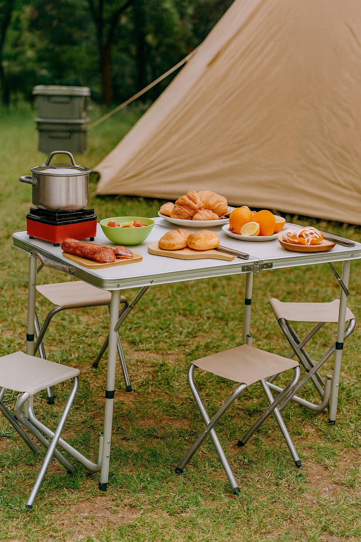 Camping-klappstuhl 613-402379 - Grau, Basics, Metall (120/60/70cm)