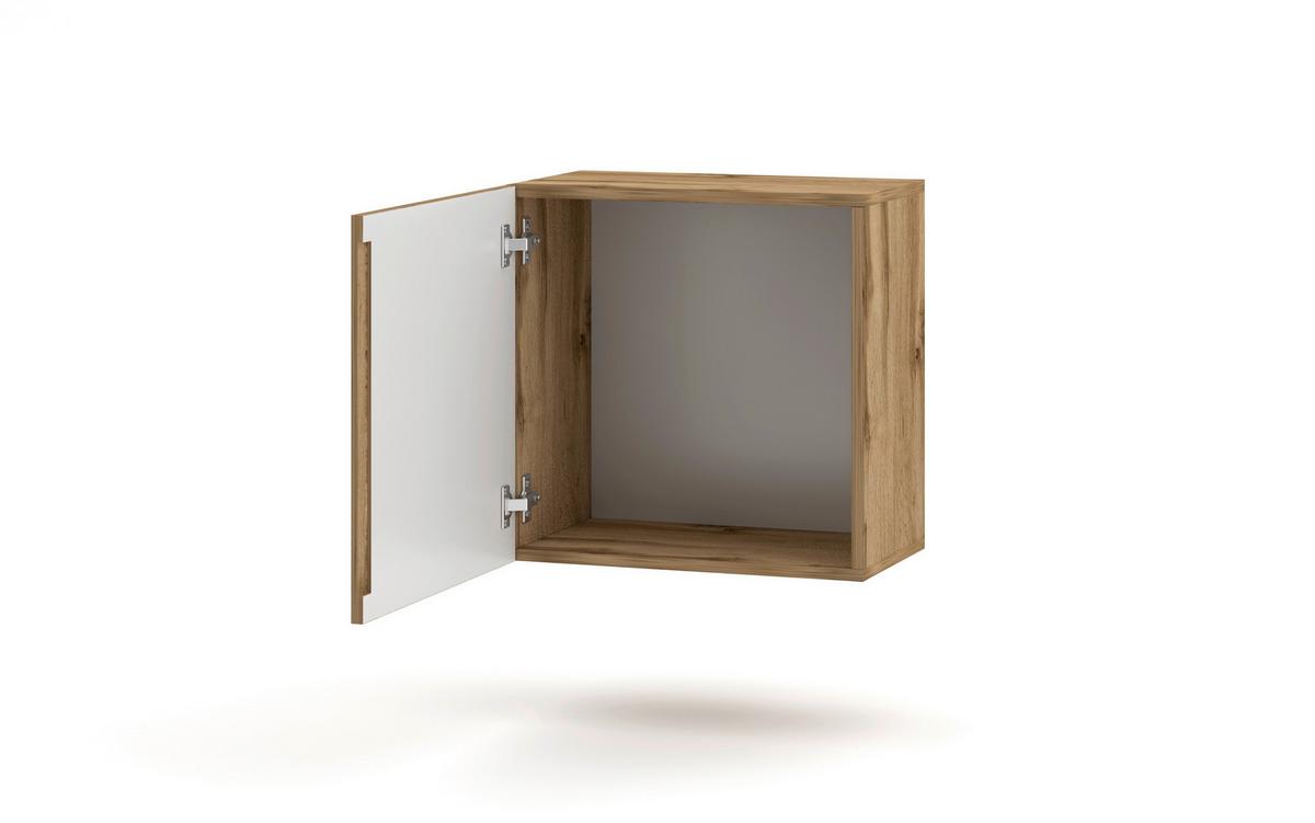 Vitrine Wandschrank Vivien 05 - Eiche Wotan, Design, Holzwerkstoff (50/50/30cm) - Livetastic