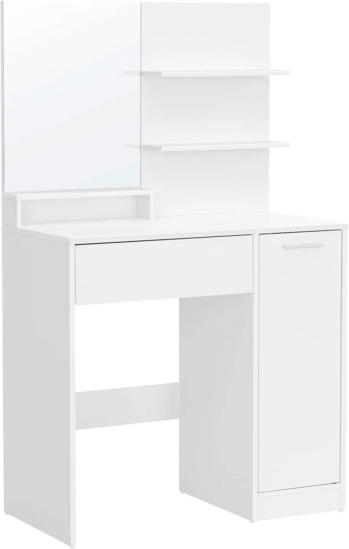 Toaletný stolík š. 80 cm, biely - biela/hliníková, Trend, kov/kompozitné drevo (80/40/132cm) - Boxxx