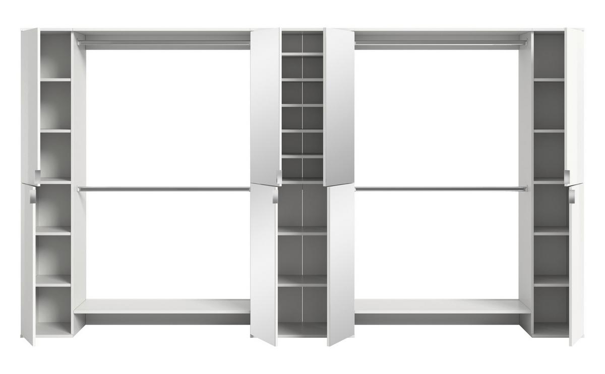 Garderobe Projekt X 5-teilig Weiß B: 341 Cm - Weiß Hochglanz/Weiß, Design, Holzwerkstoff (341/193/34cm) - Livetastic