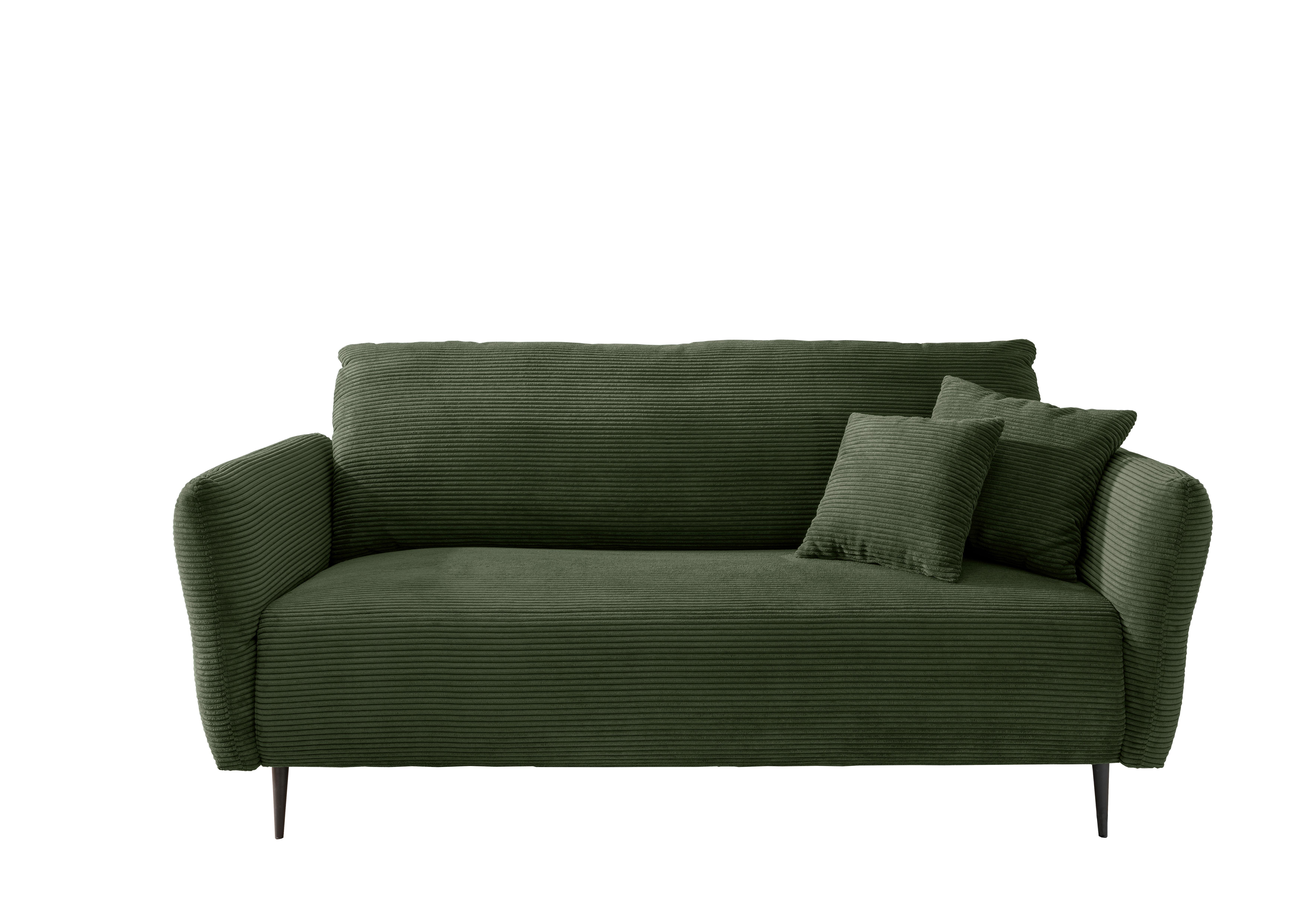 3-Sitzer-Sofa Vanilla Dunkelgrün - Dunkelgrün/Schwarz, Design, Textil (201/97/102cm) - Livetastic