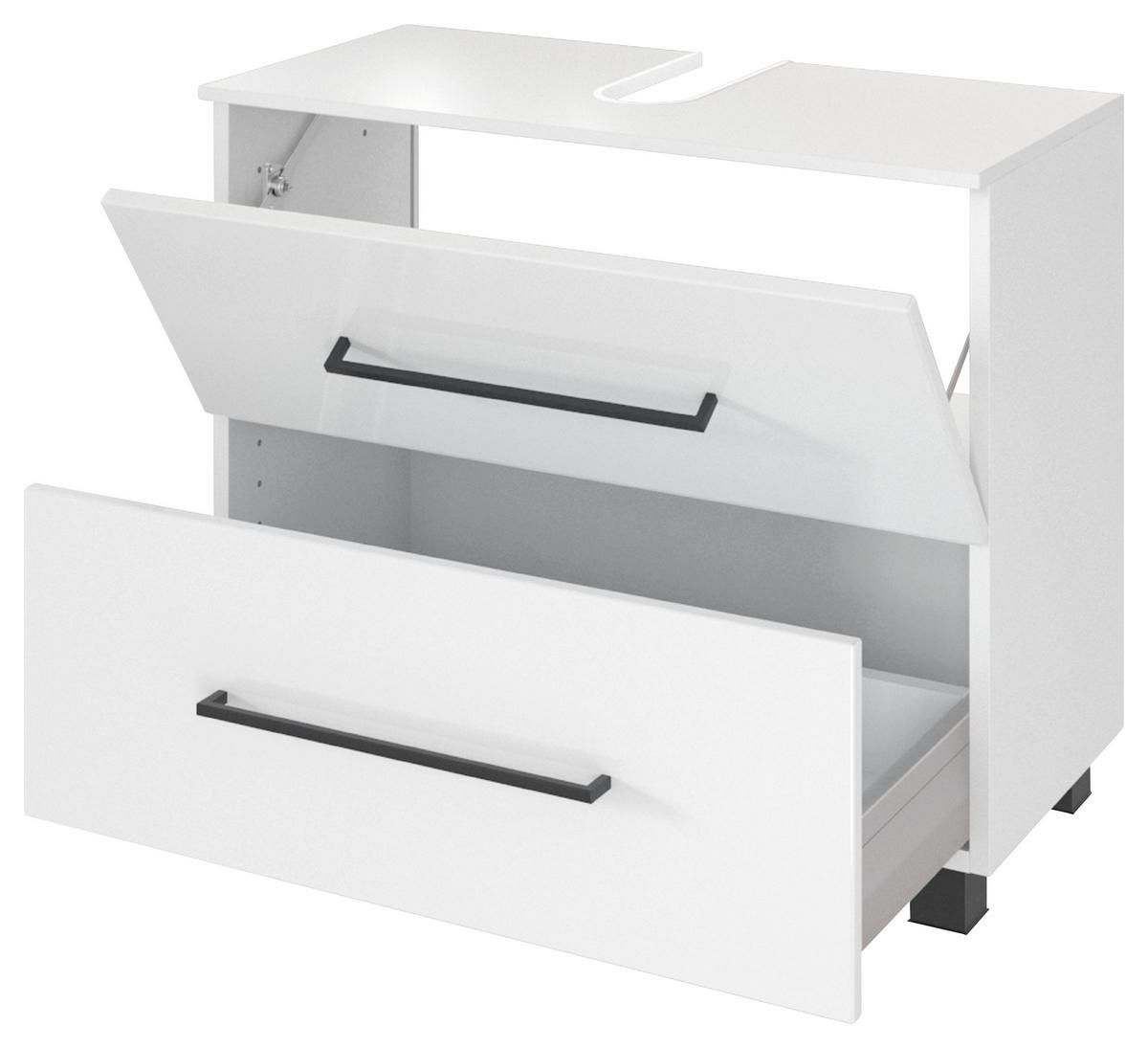 Waschbeckenunterschrank Mit Soft-Close Luzern B: 70 Cm - Schwarz/Weiß, KONVENTIONELL, Holzwerkstoff (70/54/35cm) - Held